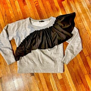 JCREW fancy sweatshirt with beautiful black lace frill